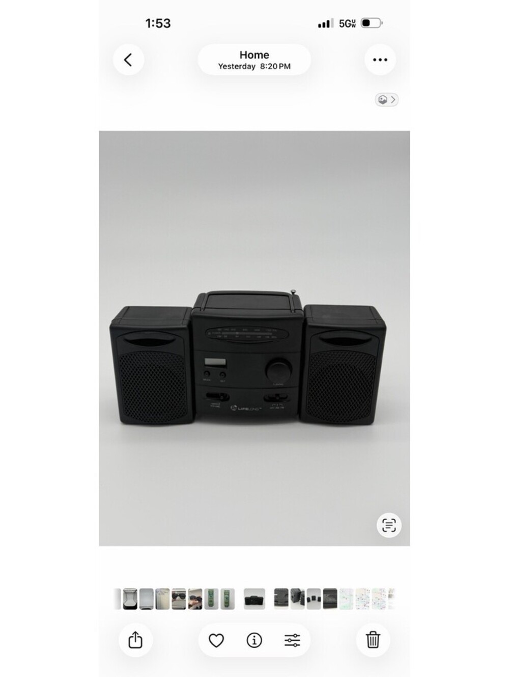 Lifelong Mini Baby Boom Box Am Fm Radio With Attachable Speakers 4803C